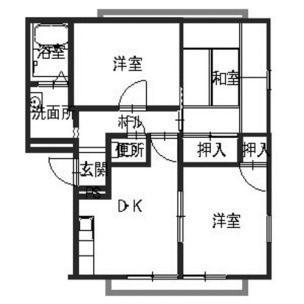 リッチネス阪南B棟(3DK/2階)の間取り写真