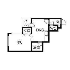 アヴニール(1DK/4階)の間取り写真