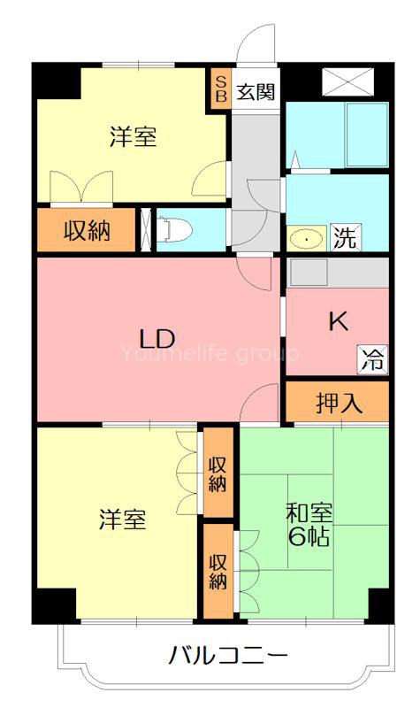 プラザ藤豊(3LDK/5階)の間取り写真