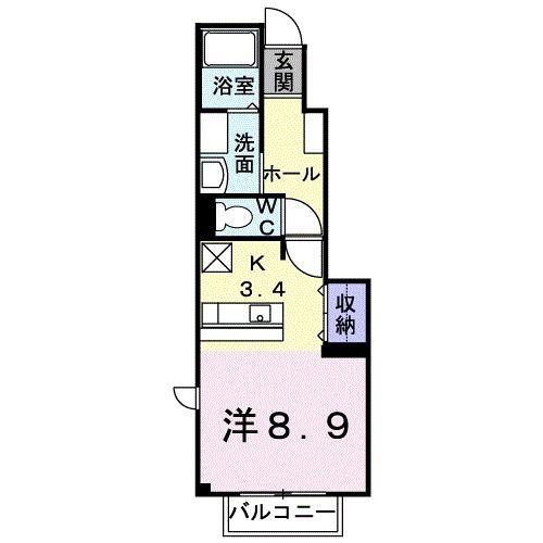 グレイスフル ウッズ SJK(1K/1階)の間取り写真