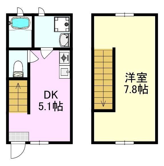フィオーレ朝倉(1DK/1階)の間取り写真