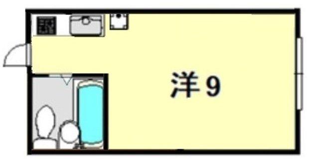 妙法寺ハイツD棟(ワンルーム/1階)の間取り写真