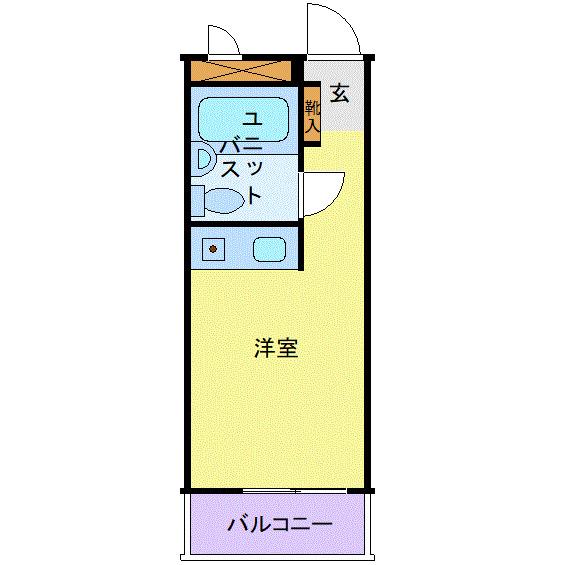 メゾン余丁町(ワンルーム/2階)の間取り写真