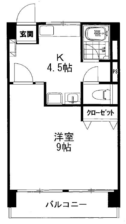 新小田ビル(1K/5階)の間取り写真