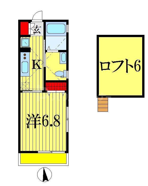 サントノレ(1K/2階)の間取り写真