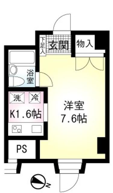 ウィステリアヒルズ(1K/4階)の間取り写真