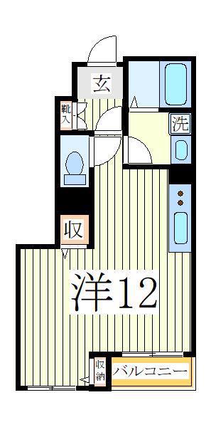 リベラル(ワンルーム/1階)の間取り写真