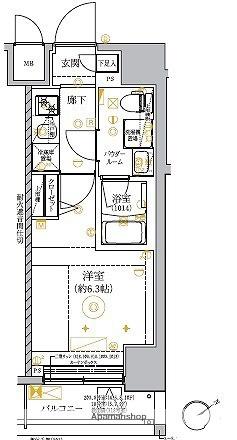 RELUXIA GRANDE 横濱吉野町(1K/6階)の間取り写真