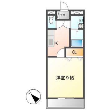 セントラル(1K/1階)の間取り写真