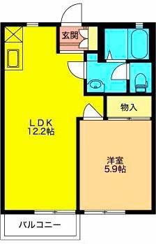 グリーンパレス(1LDK/2階)の間取り写真