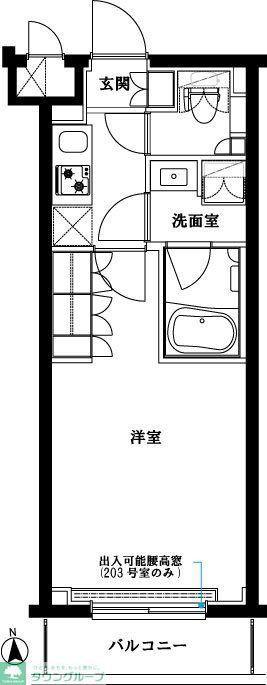 ルーブル都立家政六番館(1K/1階)の間取り写真