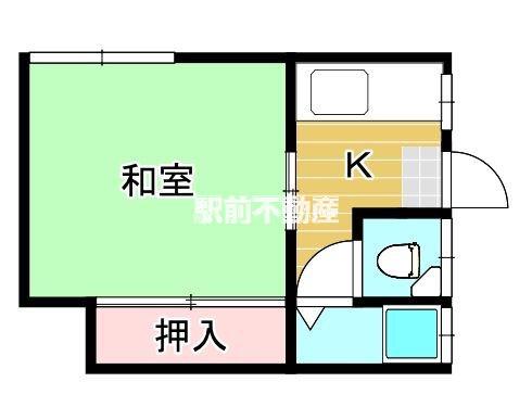 ときわコーポ(1K/2階)の間取り写真