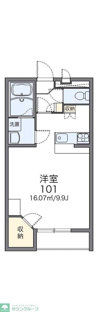 レオパレスラフォーレ風早I(1K/1階)の間取り写真