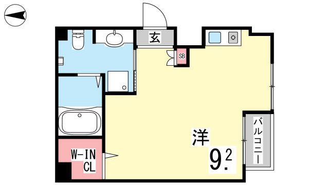 クラウンシティ本山(ワンルーム/1階)の間取り写真
