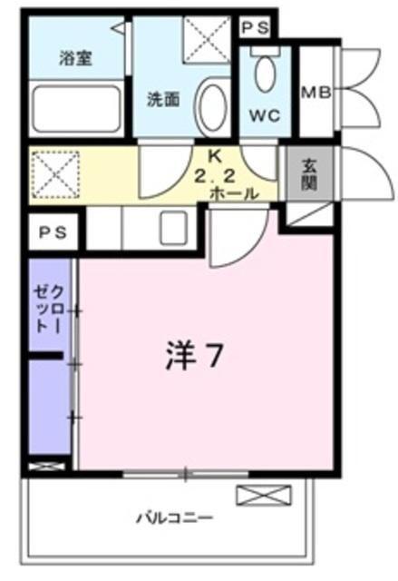 カーサ プラシード(1K/1階)の間取り写真