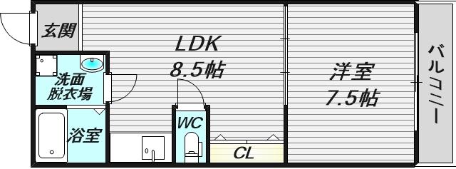 LEGAL守口(2DK/4階)の間取り写真