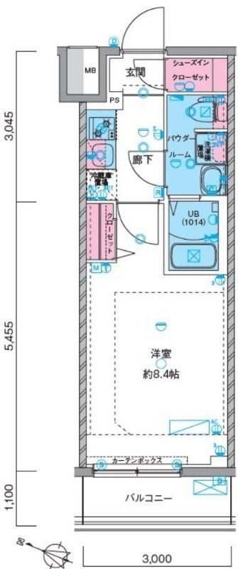 ジェノヴィア瑞江(1K/1階)の間取り写真