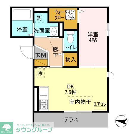 CHARMANT COURT M´S III(1DK/1階)の間取り写真
