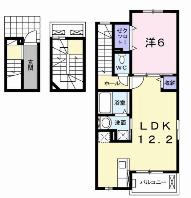 キャパシティV(1LDK/3階)の間取り写真