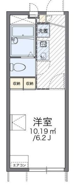 レオパレス旭II(1K/1階)の間取り写真