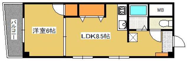 アコード住吉(1LDK/3階)の間取り写真