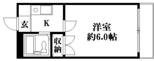 グリーンハイツ(1K/1階)の間取り写真