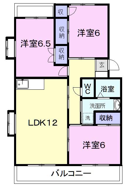 グランディール(3LDK/1階)の間取り写真