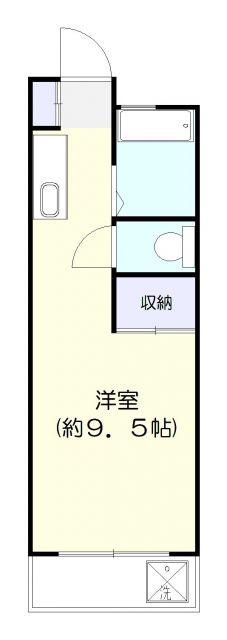 ハイツ島塚(ワンルーム/2階)の間取り写真