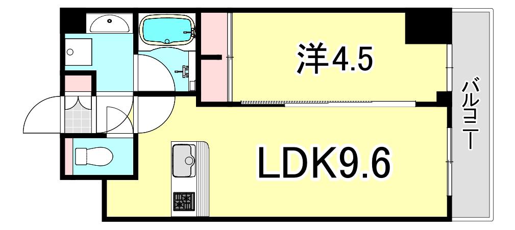 プレジオ武庫川ASIAN(1LDK/8階)の間取り写真