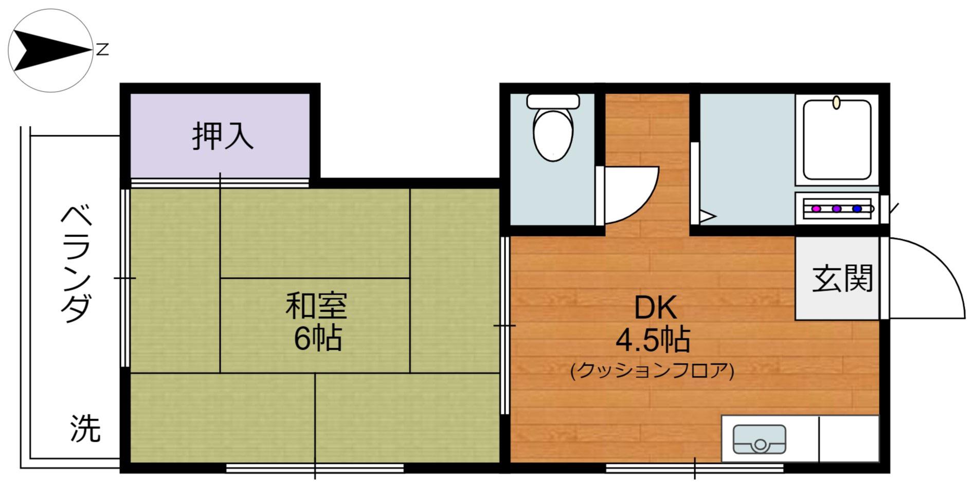 コマコーポ(1DK/2階)の間取り写真