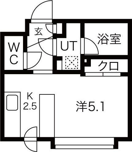 ピュア東彩館VI(1K/3階)の間取り写真