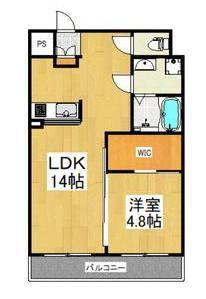 メゾン・ヌーベル(1LDK/4階)の間取り写真