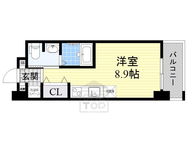 グレンパーク江坂Ⅱ(ワンルーム/6階)の間取り写真