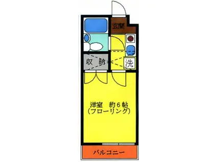 シーダーズハウス(1K/2階)の間取り写真