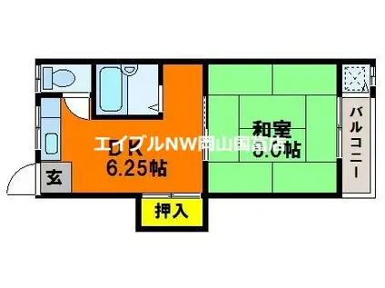 藤井アパート(1DK/1階)の間取り写真