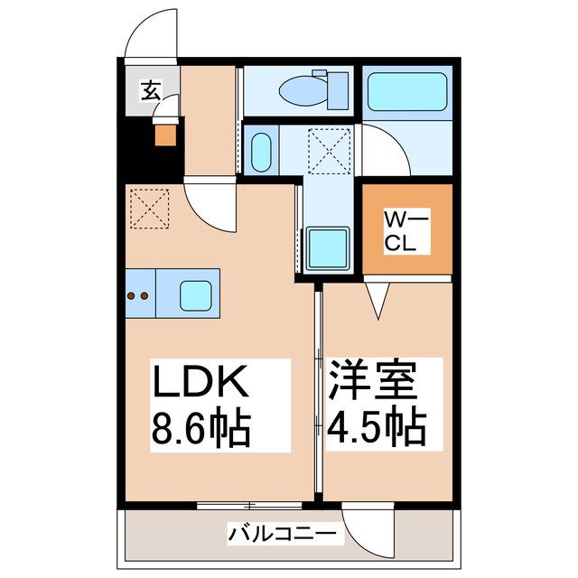 グッドラック五番館 α(1LDK/1階)の間取り写真