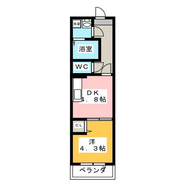 セレスティア白鷺(1DK/2階)の間取り写真