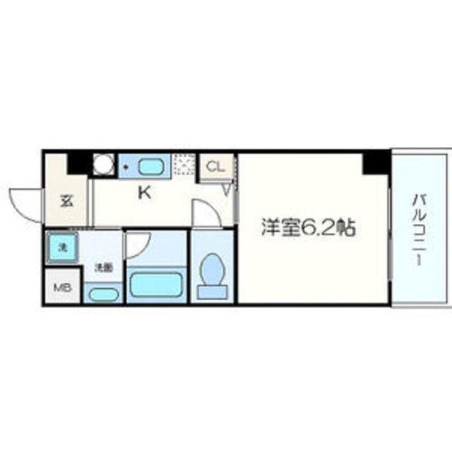 カーライル堺市駅前(1K/7階)の間取り写真