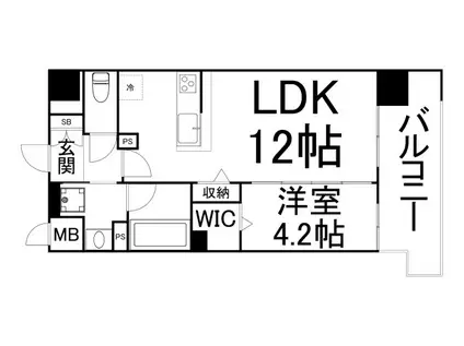 グレースリバー中之島(1LDK/6階)の間取り写真