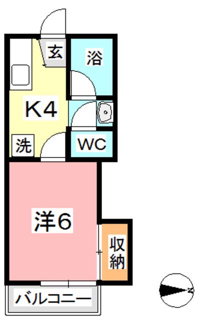 コーポ セレッソ II(1K/1階)の間取り写真