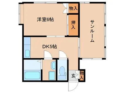 ヨーク津田沼(2DK/3階)の間取り写真