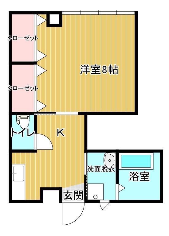 小島ビル(1K/1階)の間取り写真