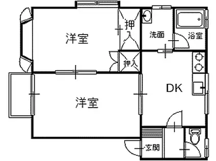 ビューパルク21(2DK/1階)の間取り写真
