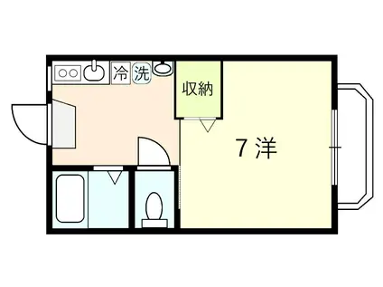 サンティールI(1K/1階)の間取り写真
