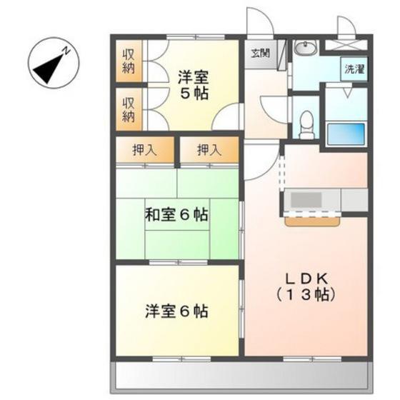 フォレストハイムD(3LDK/3階)の間取り写真