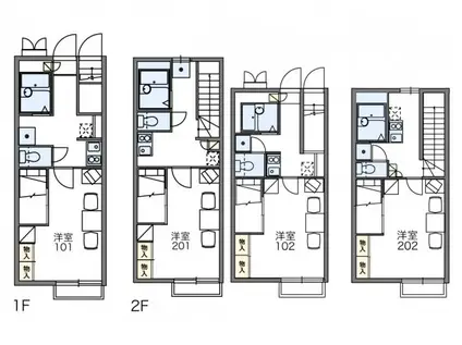 レオパレスピュアブリーズ(1K/2階)の間取り写真
