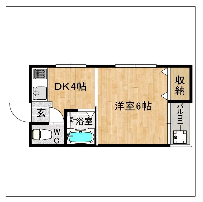 コーポ須玖(1DK/1階)の間取り写真