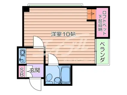 龍王関目マンション(1K/4階)の間取り写真