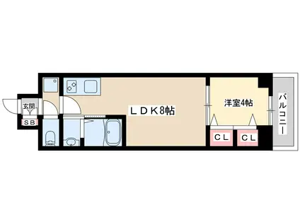 マキシブクロスエサカ(1LDK/5階)の間取り写真