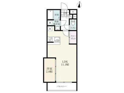ARK RESIDENCE西田代(1LDK/3階)の間取り写真